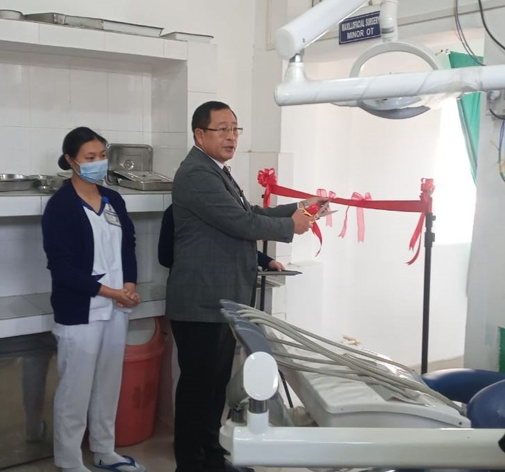 Dr. Keveduyi Theyo inaugurating the Minor OT for Maxillo Facial Surgery at the Dental Department of District Hospital Dimapur on December 13.